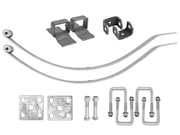 Taper Leaf Spring Kits components including hangers, bolts, slippers, U-bolts, and plates for installation and support.