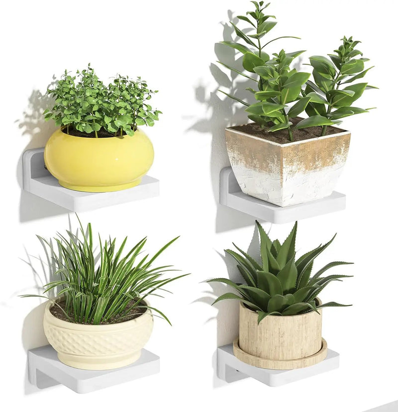 Mini Floating Shelves Wall Mounted Set of 4 White by salelink.co.nz