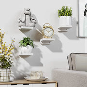 Mini Floating Shelves Wall Mounted Set of 4 White by salelink.co.nz