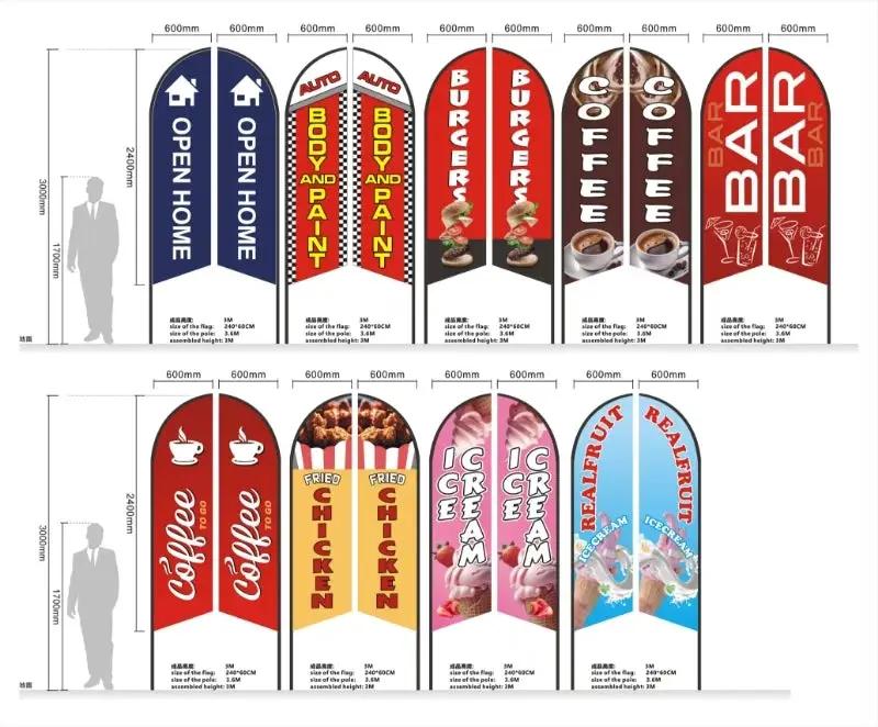 REALFRUIT ICECREAM Pre-print Double Sided Feather Flag Business Commersial by dealonline.co.nz