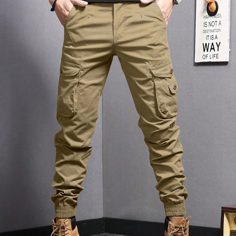 Men's Cotton Cargo Pants With Breathable Fabric And Multiple Pockets For Hiking