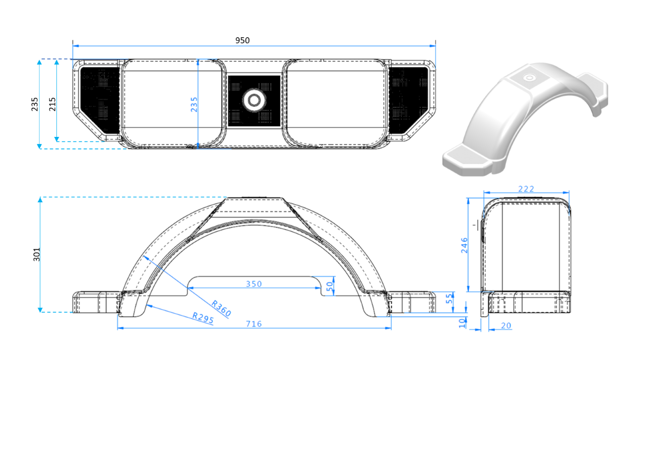 Mudguard 13in White Plastic [ea]