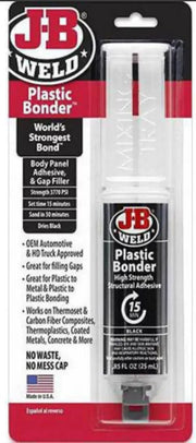 JB Weld Black Plastic Bonder Urethane Adhesive Syringe Mixer 25ml - 50139 by Racing Pro NZ Ltd
