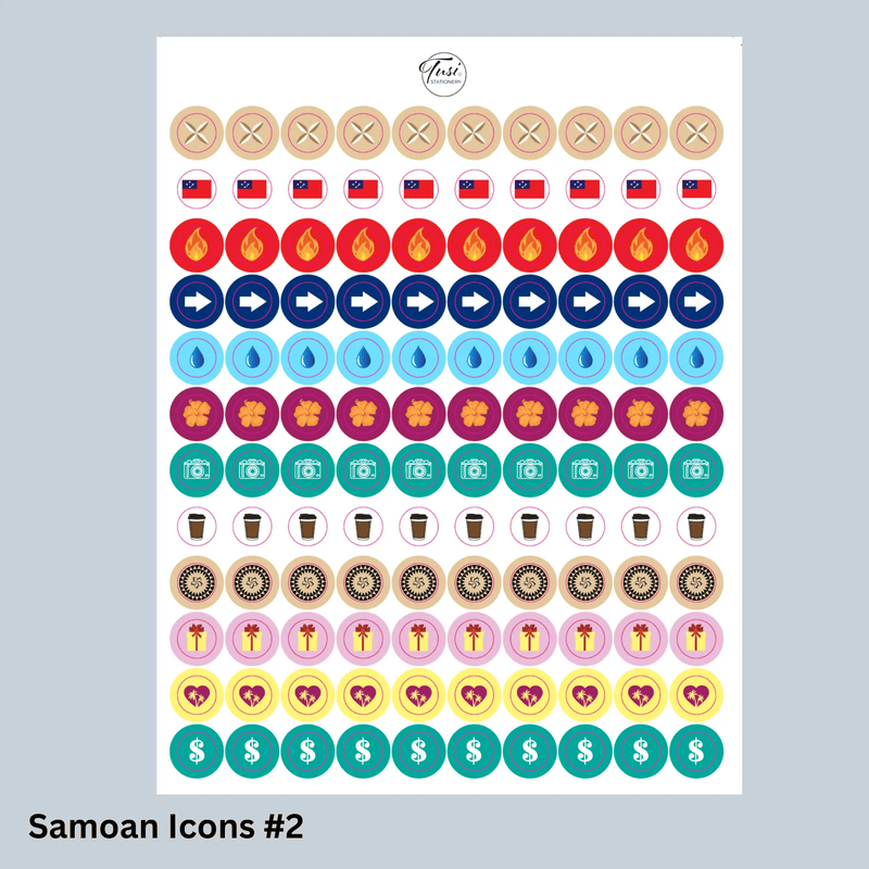 PELE Stickers Samoan Culture Education Stickers Pack 10 Sheets For Classroom Use Samoan Culture Stickers Pack 10 Sheets For Class