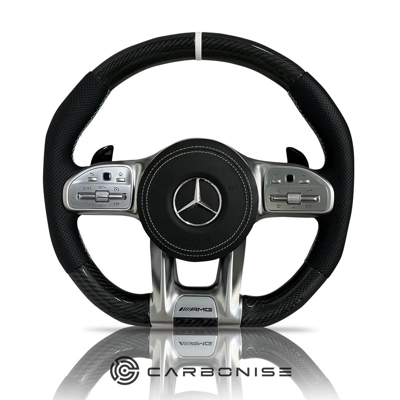 Mercedes-Benz Steering Wheel (Carbon Fiber+Perforated Leather) #09 by CARBONISE