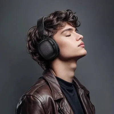 BroDeals Headphone W64 Wireless Leather Bluetooth Headphones With 32 Hour Battery Life W64 Wireless Leather Bluetooth Headphones 32H Battery