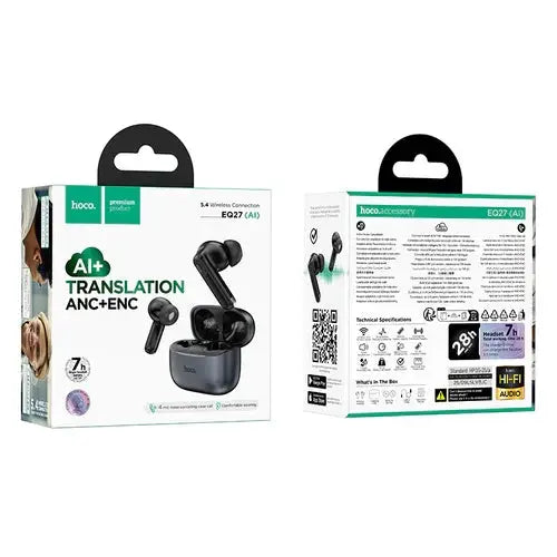 TWS Earbud with AI Translation, ANC+ENC Noise Cancellation, Hoco Music App by BroDeals