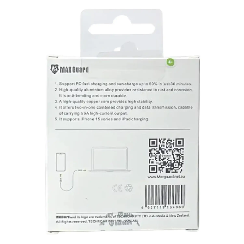 Maxguard 1m 60W Type-C to C Cable MC01 by 9eight5