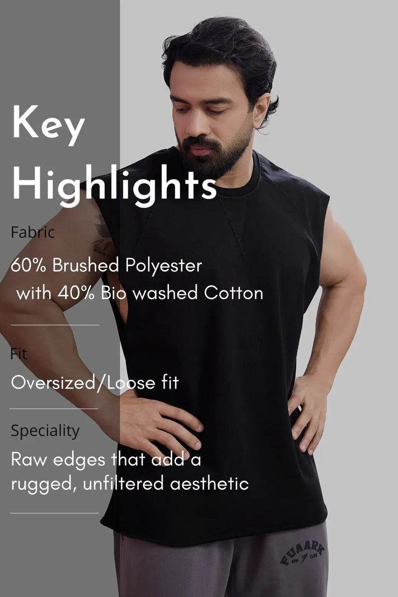 Shell Raw Capsleeves Tank Black by Fuaark Nz