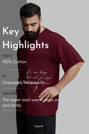Inspiration Oversized T-shirt Maroon by Fuaark Nz