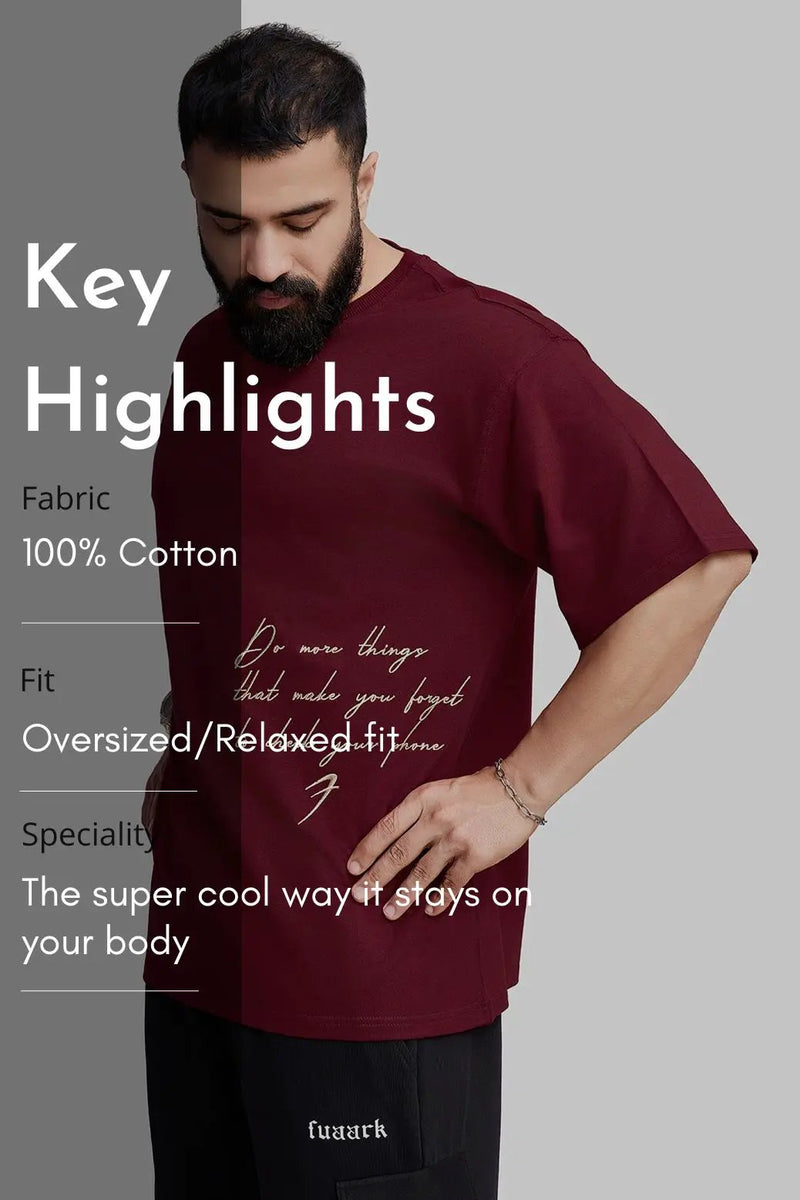 Inspiration Oversized T-shirt Maroon by Fuaark Nz