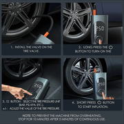 Cordless Tyre Inflator Portable Air Compressor by salelink.co.nz