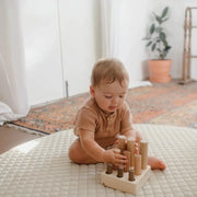 Wooden 9 Pole Puzzle - QToys | Wooden Toy NZ by Curious Moonbeam