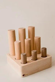 Wooden 9 Pole Puzzle - QToys | Wooden Toy NZ by Curious Moonbeam