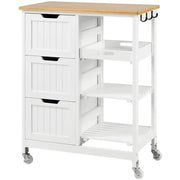 Kitchen Island with Wheels Kitchen Storage Serving Cart by Yaheetech