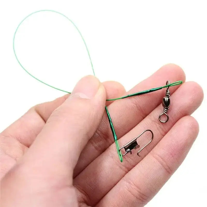 Anti Bite Steel Fishing Line Steel Wire Leader With Swivel Fishing Accessory Lead Core Leash Fishing Wire 15cm 20cm 30cm