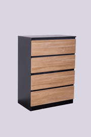 Camie Chest of 4 Drawers Black by sue-e furniture