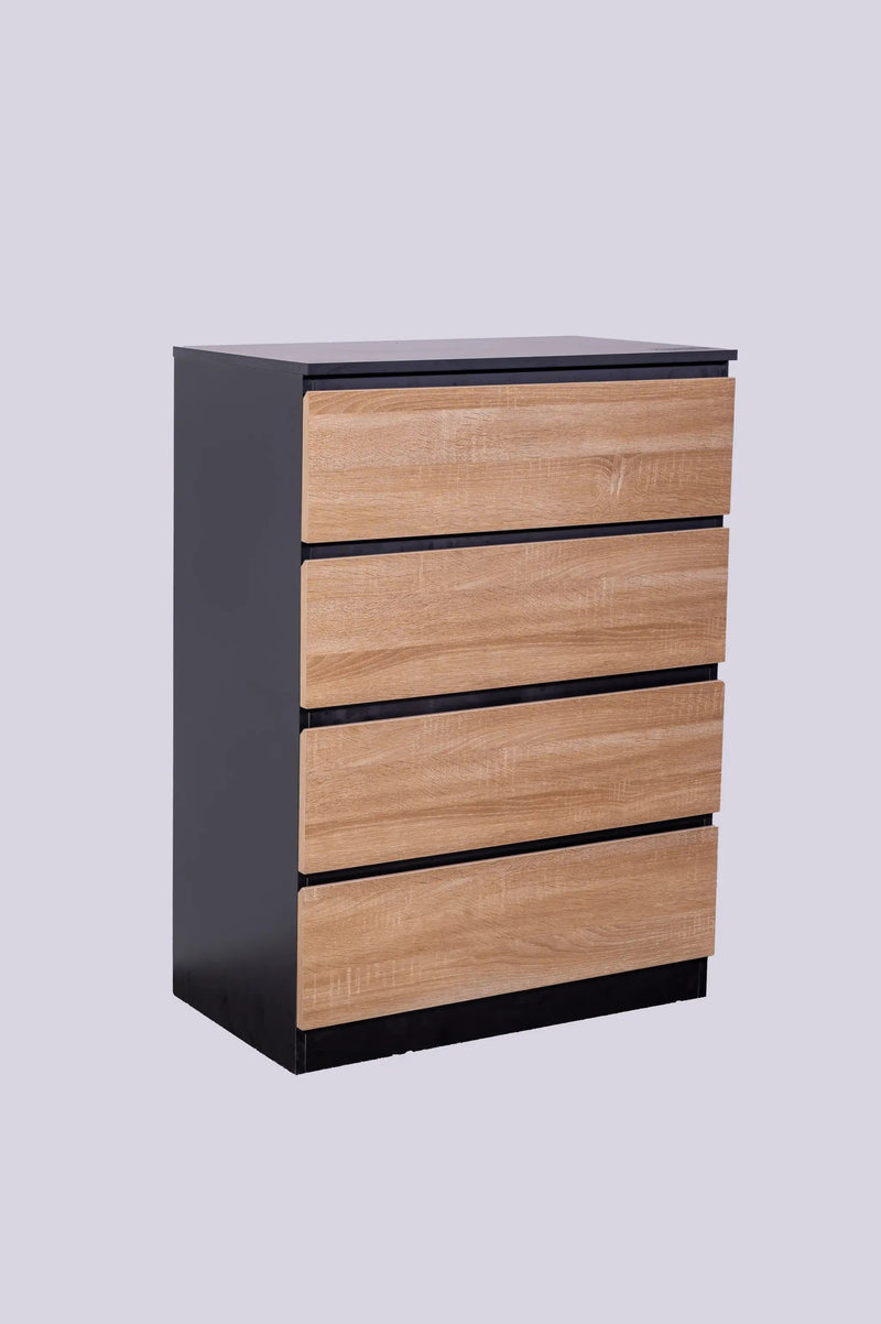 Camie Chest of 4 Drawers Black by sue-e furniture