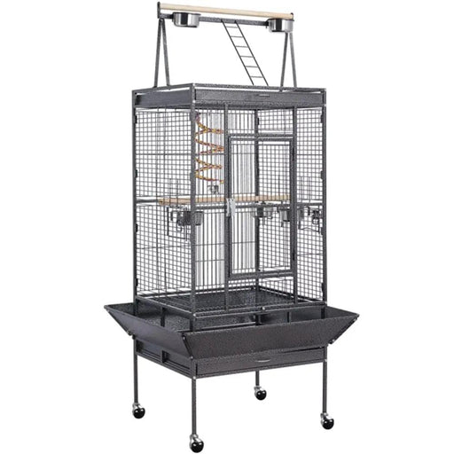 H68.5'' Play Top Parrot Cage Metal Rolling Bird Cage by Yaheetech