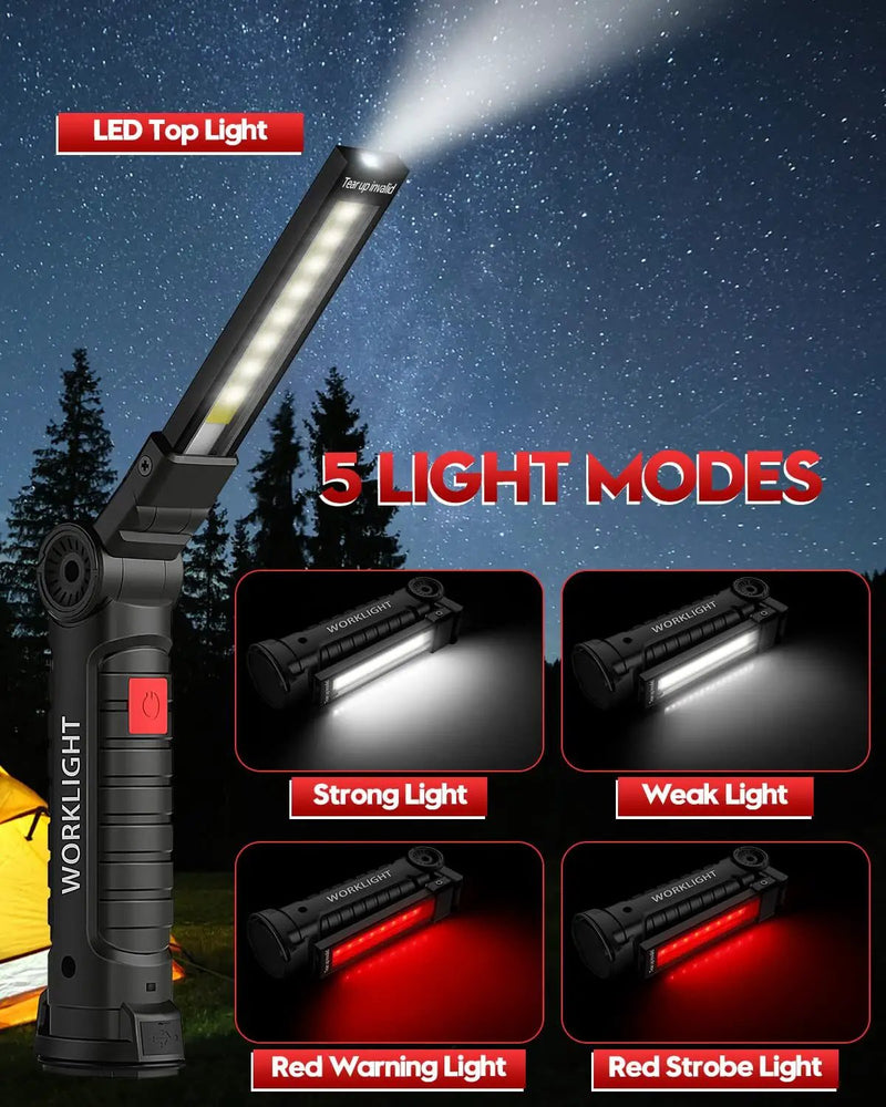 LED Flashlight USB Rechargeable With Magnetic For Work Hand Inspection by China Dropship