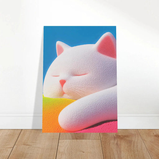 Fluffy Cat Asleep by Blank Wall Print Shop