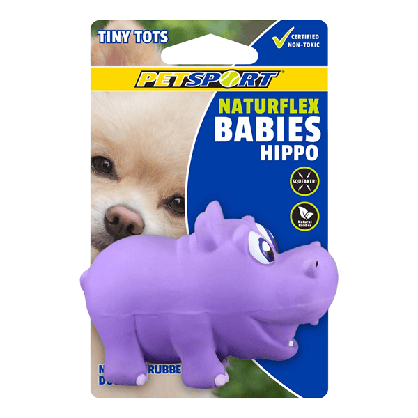 Animal Addiction Limited Dog Toy NaturFlex Tiny Tots Hippo 3.5in/9cm NaturFlex Tiny Tots Hippo 3.5in/9cm