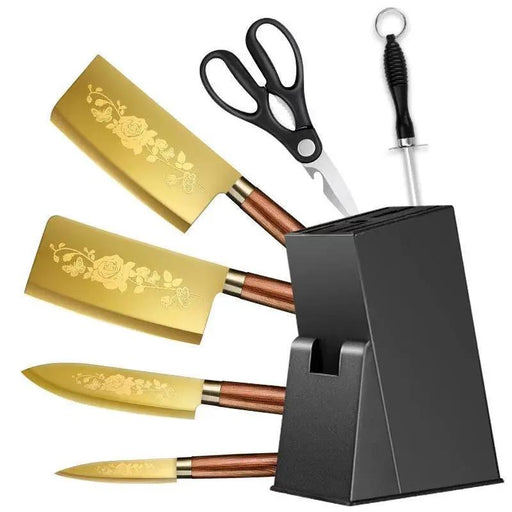 Gold Kitchen Household Alloy Bone Cutting Slice Knife Set Titanium Bone Cutting Knife by China Dropship