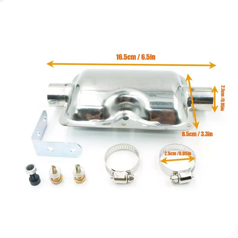 24mm Exhaust Pipe Silencer Muffler Kit For Car Air Diesel Parking Heater Silver by salelink.co.nz