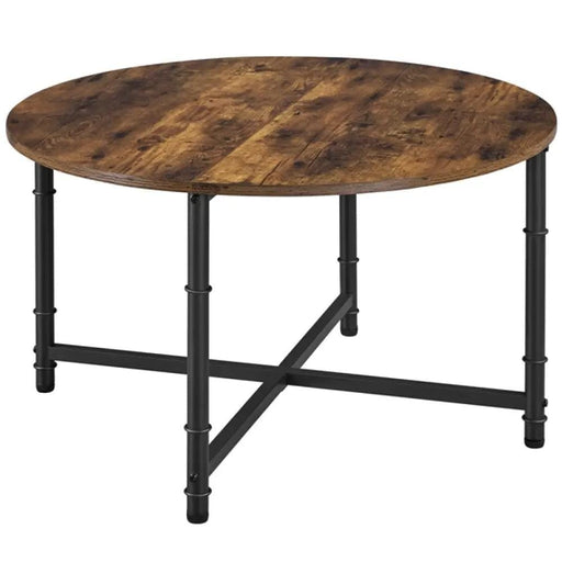 Yaheetech 80cm Rustic Round Coffee Table Minimal Vintage Industrial Coffee Table 80cm Rustic Round Coffee Table Minimal Vintage Industrial Coffee Table