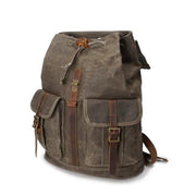 Men's Waxed Canvas Backpack — Vintage Leather Trim Waterproof | Travel & Hiking by Mead's Supply & Equipment Outfitters limited