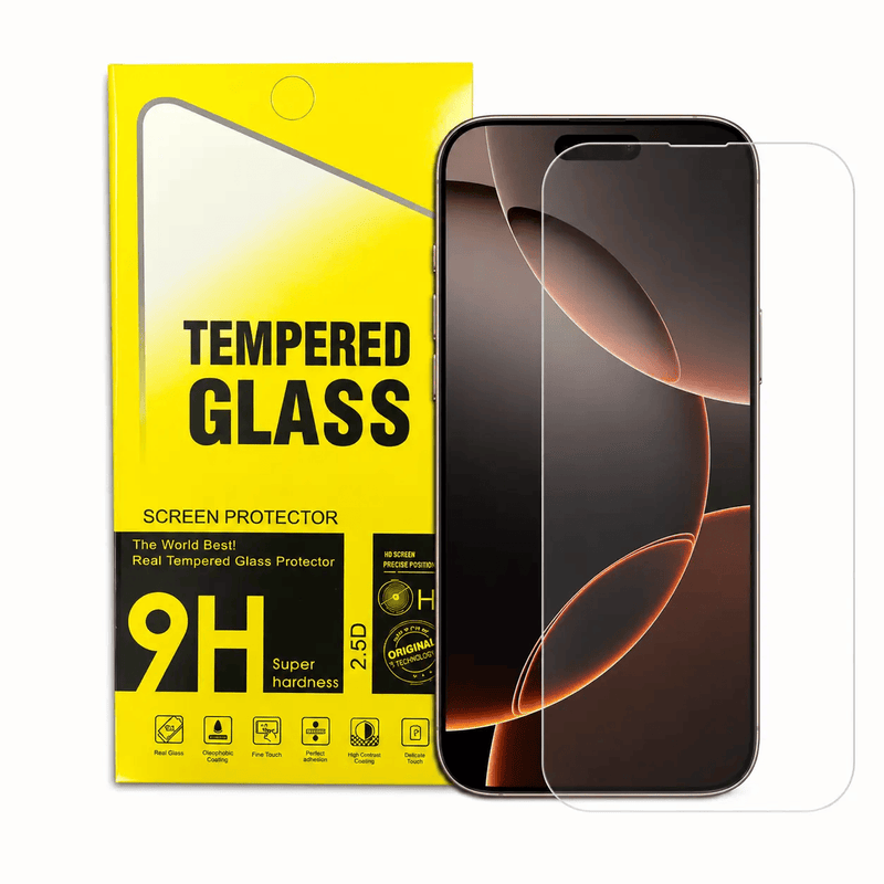 techplus iPhone 15 Pro Clear Tempered Glass Screen Protector 9H Rounded Edge IPhone 15 Pro Clear Tempered Glass Screen Protector