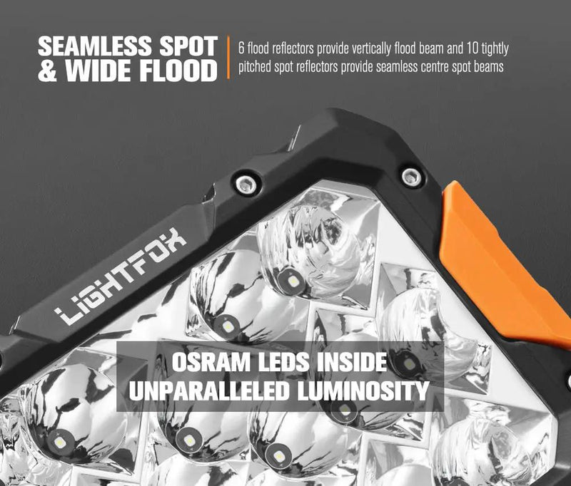 LIGHTFOX Pegasus Series 9inch Osram LED Driving Lights 1 Lux @906m 11,390 lumens by Kiwi Offroad