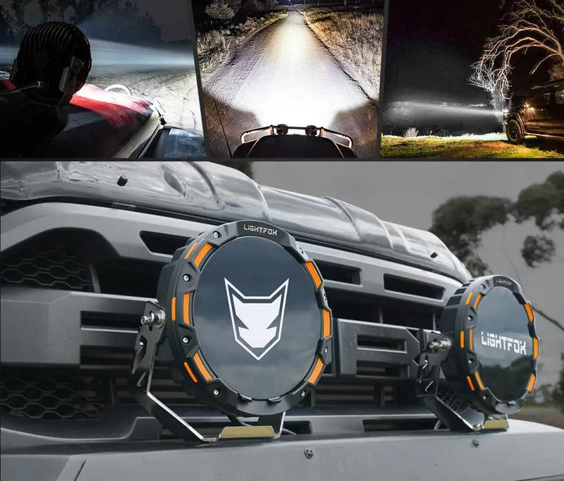 Lightfox 9inch LED Driving Light 1 Lux @ 2,226m IP68 15,046 Lumen by Kiwi Offroad