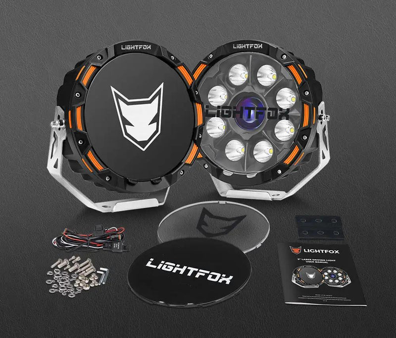 Lightfox 9inch LED Driving Light 1 Lux @ 2,226m IP68 15,046 Lumen by Kiwi Offroad