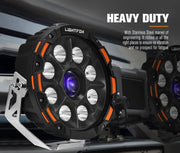 Lightfox 9inch LED Driving Light 1 Lux @ 2,226m IP68 15,046 Lumen by Kiwi Offroad