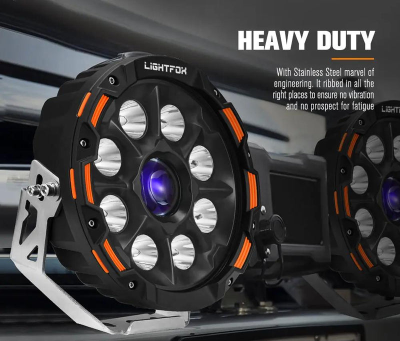 Lightfox 9inch LED Driving Light 1 Lux @ 2,226m IP68 15,046 Lumen by Kiwi Offroad