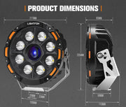 Lightfox 9inch LED Driving Light 1 Lux @ 2,226m IP68 15,046 Lumen by Kiwi Offroad
