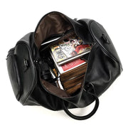 Leather Business Travel Bag - Premium Duffel with Multiple Compartments | Black & Bronze by Mead's Supply & Equipment Outfitters limited
