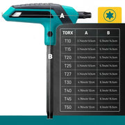 Habicare 9 Piece T-Handle Torx Wrench Set T10–T50 Two-Tip Star Wrenches 9 Piece T-Handle Torx Wrench Set T10–T50 Two-Tip Star Wrenches