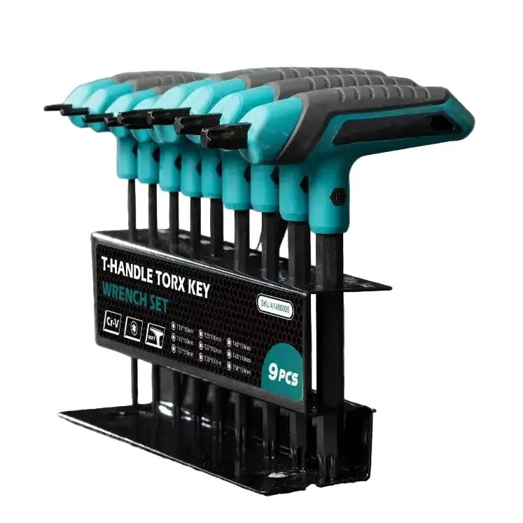 Habicare 9 Piece T-Handle Torx Wrench Set T10–T50 Two-Tip Star Wrenches 9 Piece T-Handle Torx Wrench Set T10–T50 Two-Tip Star Wrenches