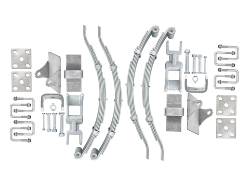 Eye to Slipper - 2500kg - 5-leaf 50x6mm - Pair, includes various mounting hardware and components.
