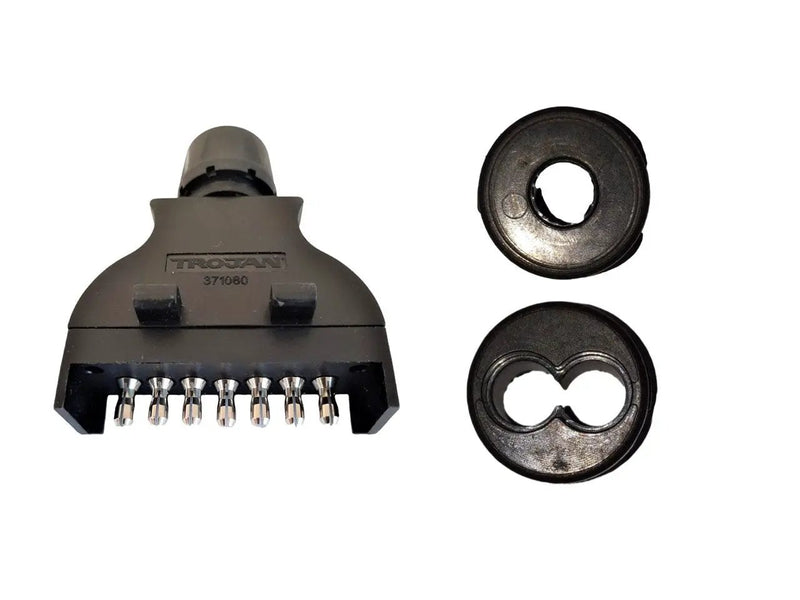 Trojan 7 Pin Flat Trailer Plug - Dual Cable Entry