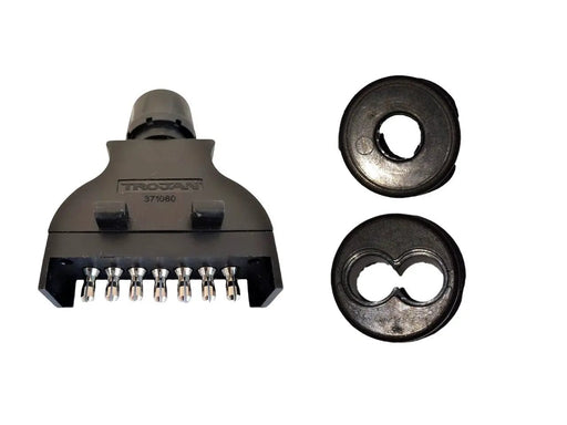 Trojan 7 Pin Flat Trailer Plug - Dual Cable Entry
