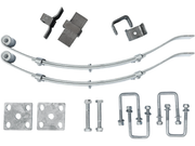 Multi Leaf Spring Kit components including springs, hangers, bolts, slippers, and plates.