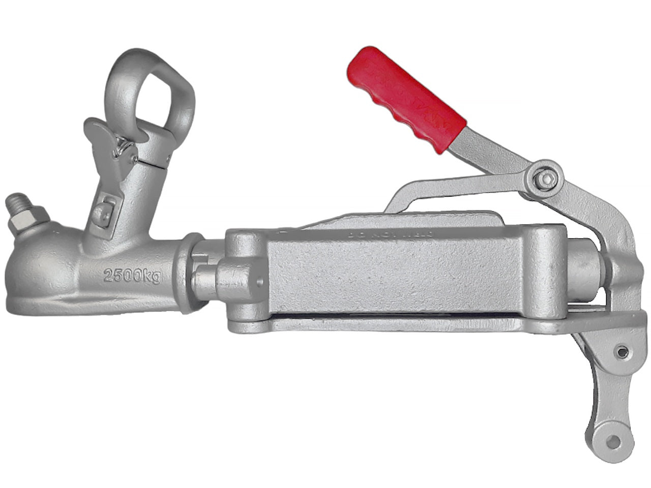 Mechanical Override Coupling with 2500kg capacity and red handle, designed for 50mm ball use.