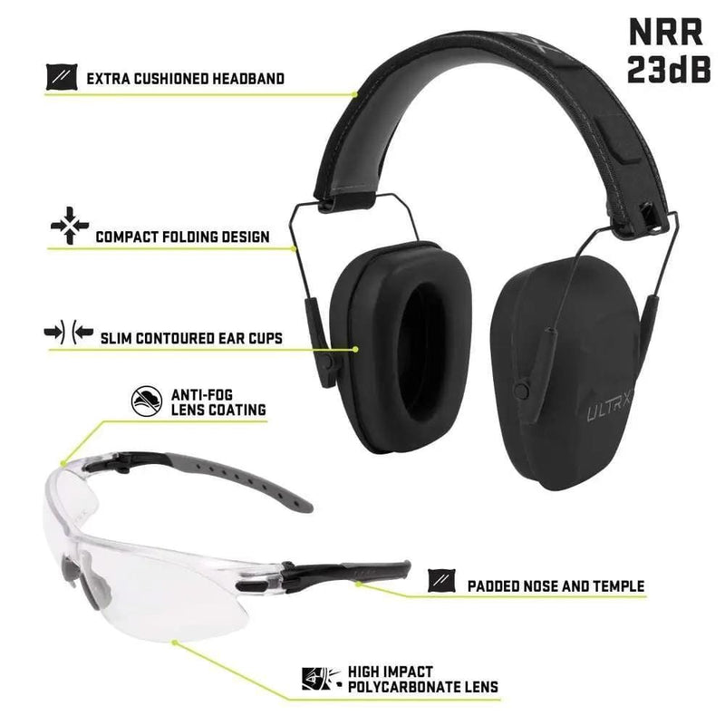 Kilwell Allen Ultrx Shield Ear/ Eye Protection Combo, Gray Allen Ultrx Shield Ear/ Eye Protection Combo, Gray
