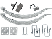 Multi Leaf Spring Kit components including springs, hangers, bolts, slippers, plates, and U-bolts.