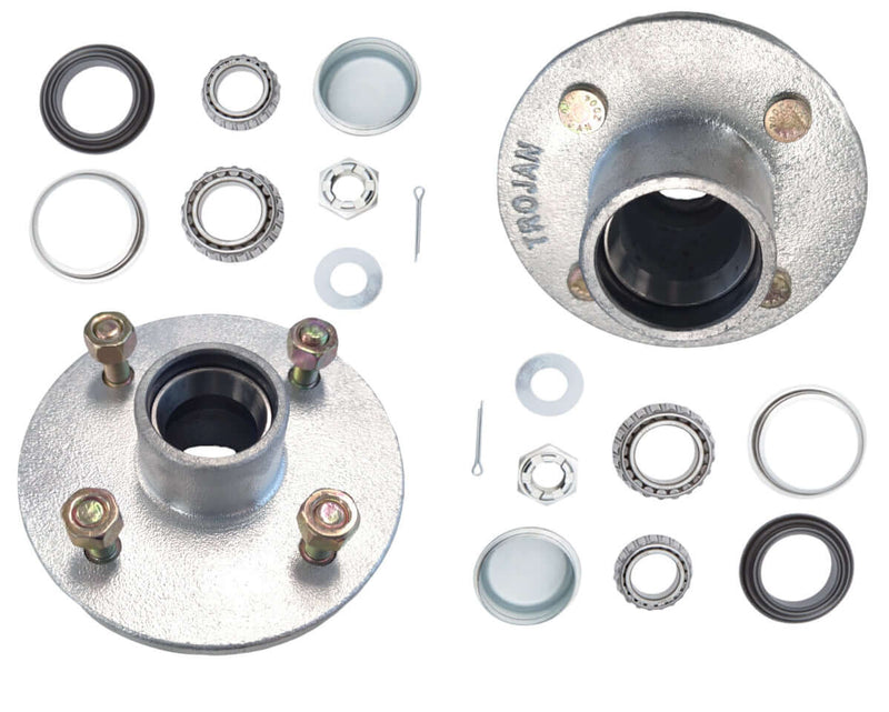 Hub Kit Non-Braked 1/4x7/16 160HUB parts including bearings, seals, and axle components for custom fit.