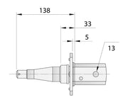 Gull Wing Axle - Non-Braked - 1750kg - Galvanised technical drawing with dimensions.