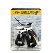 Aftco Roller Trollers Pair - Outrigger Fittings ORI - In Store packaging with trolls and a fish background.